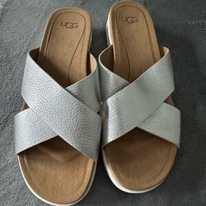 UGG Women's Size 8 Silver Kari Sandals